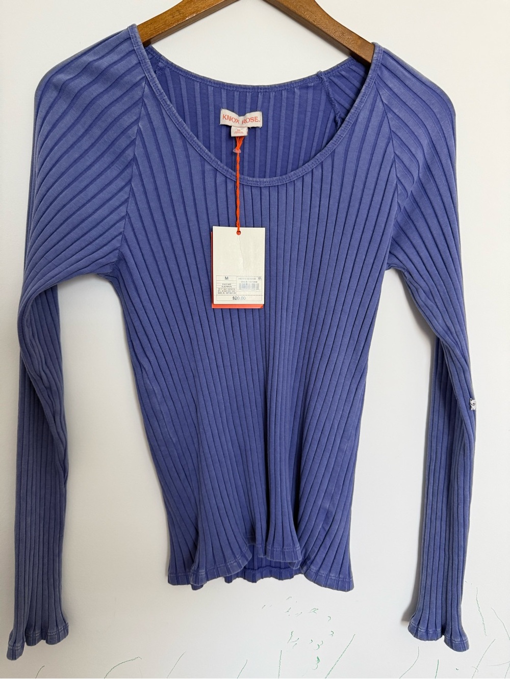 Knox Rose Ribbed Long Sleeve Top - Periwinkle